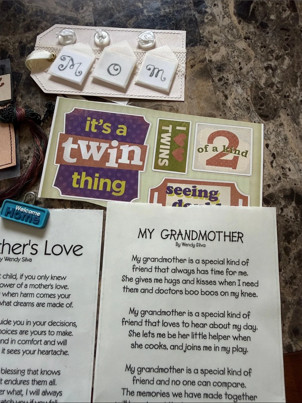 Misc Twin and Mother Scrapbooking Stickers